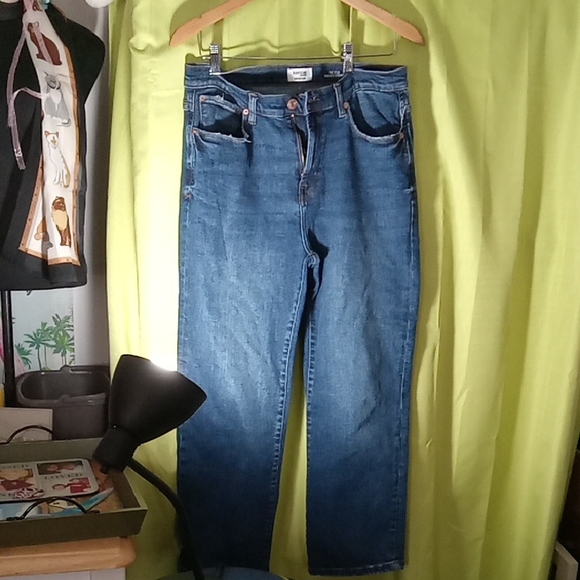 Kensie Vintage Blue High-Rise Straight Jeans - Picture 1 of 6